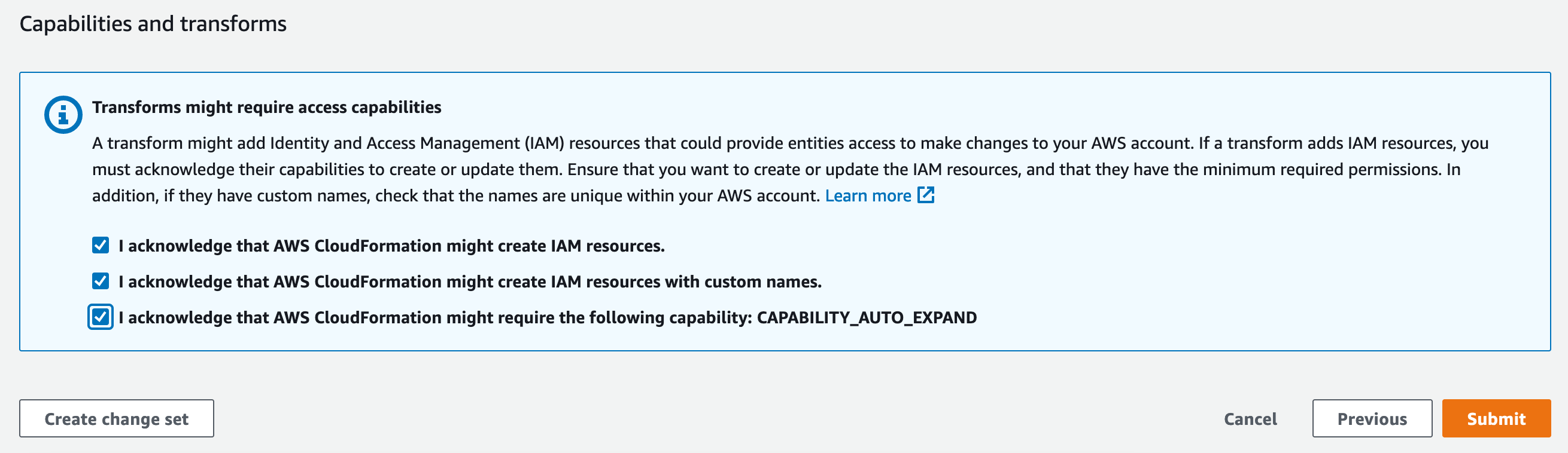 Create CloudFormation Stack