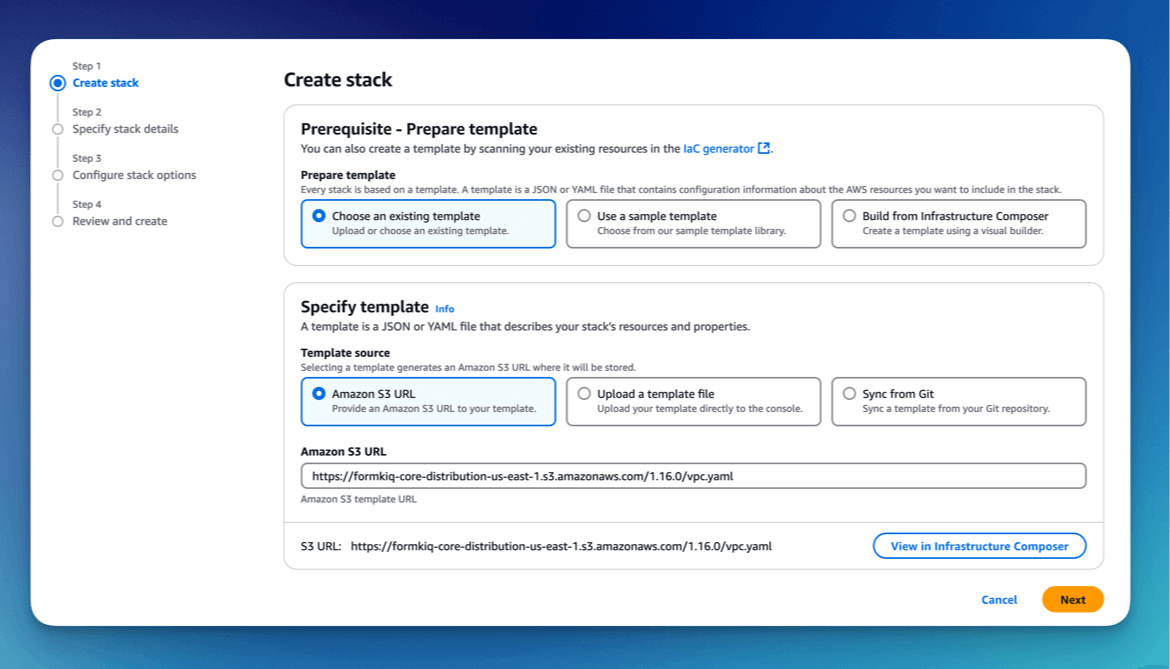 CloudFormation Create Stack