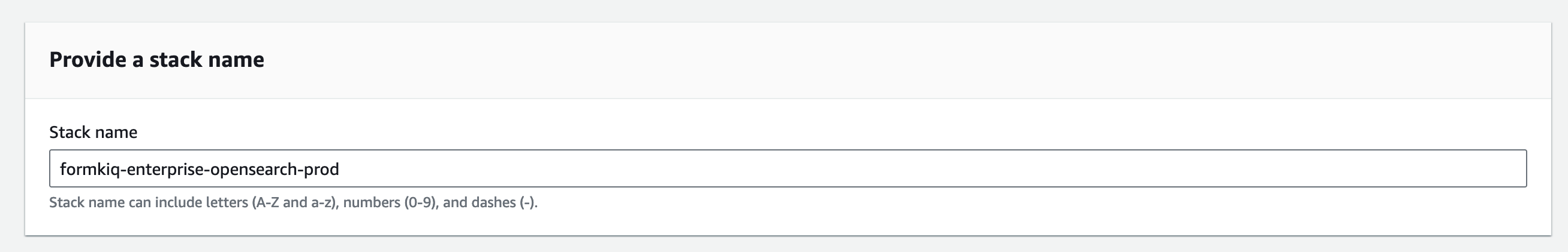 CloudFormation Stack Name