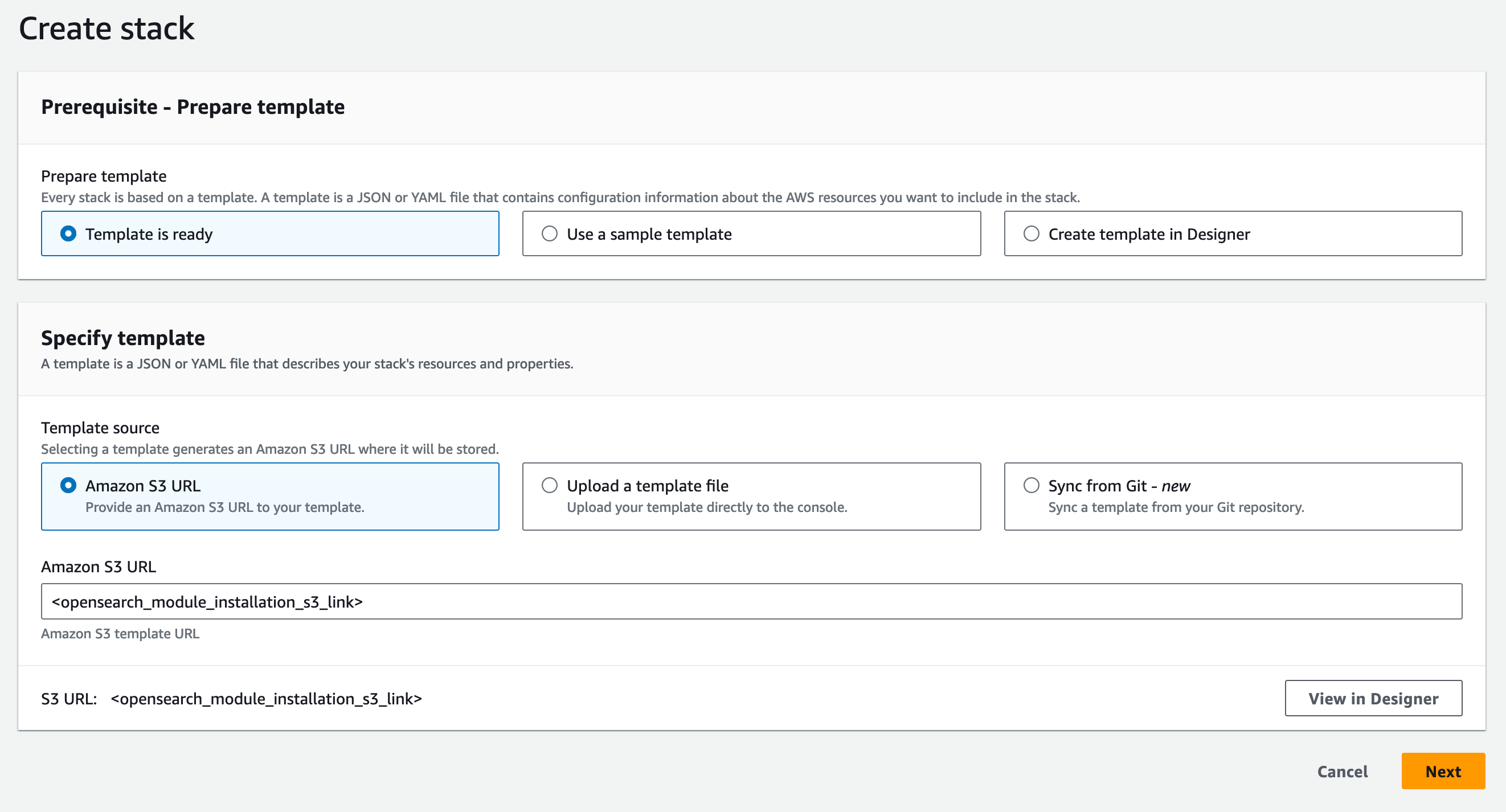 CloudFormation Create Stack