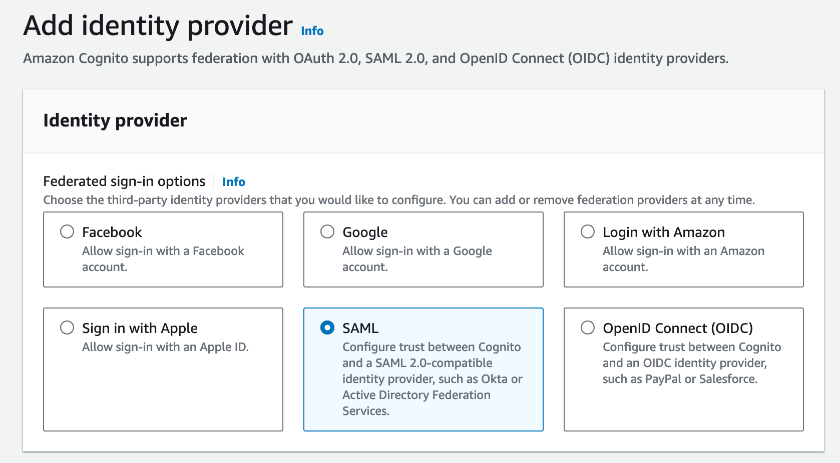 Cognito Add Provider