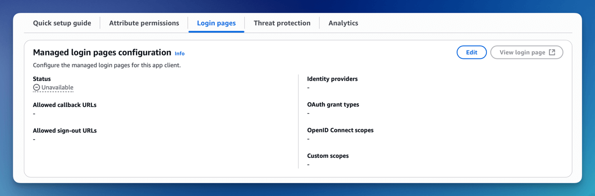 Cognito App Client Login Page
