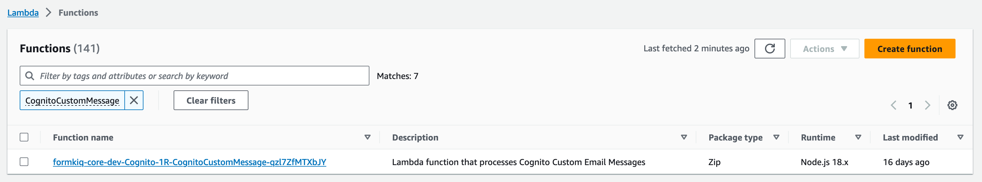 Searching for the CognitoCustomMessage Lambda