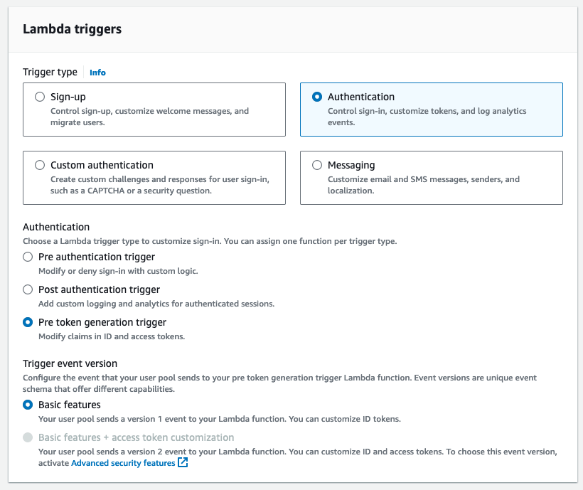 Cognito Add Lambda Trigger