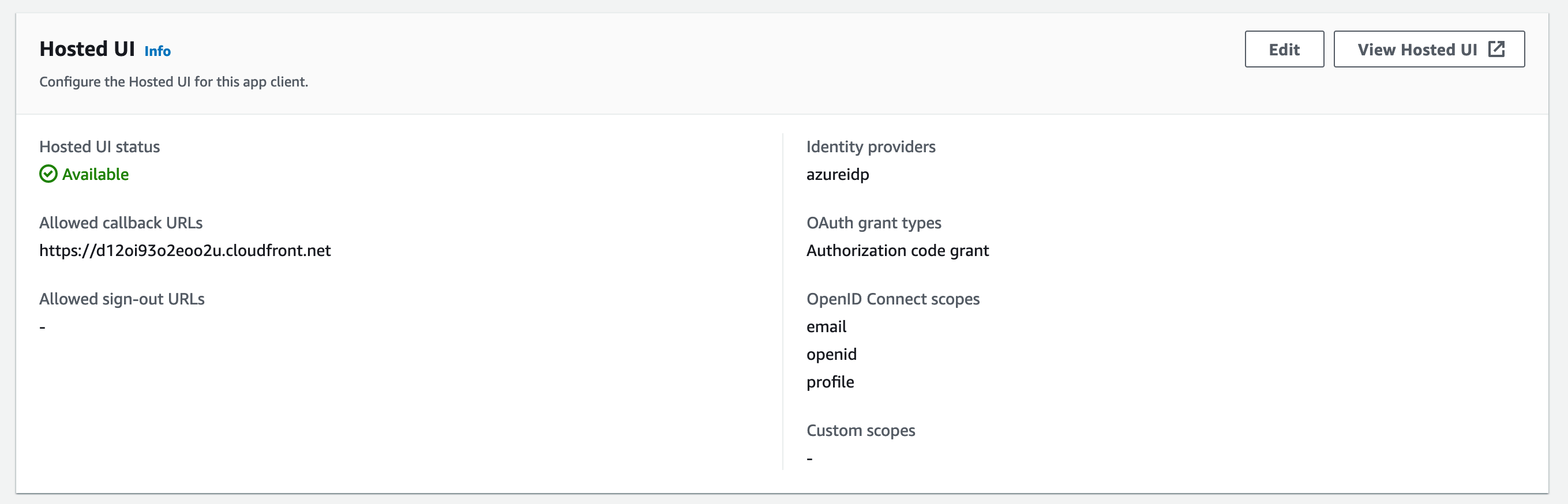 Cognito Hosted UI URL