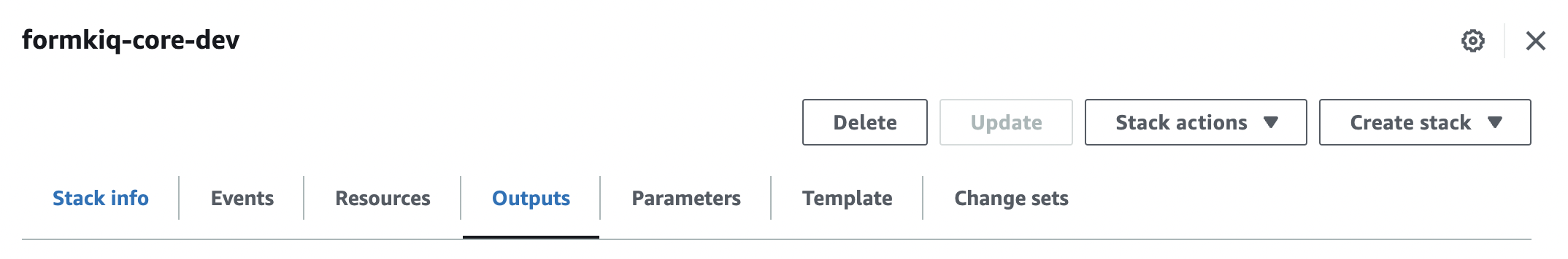 FormKiQ CloudFormation Outputs