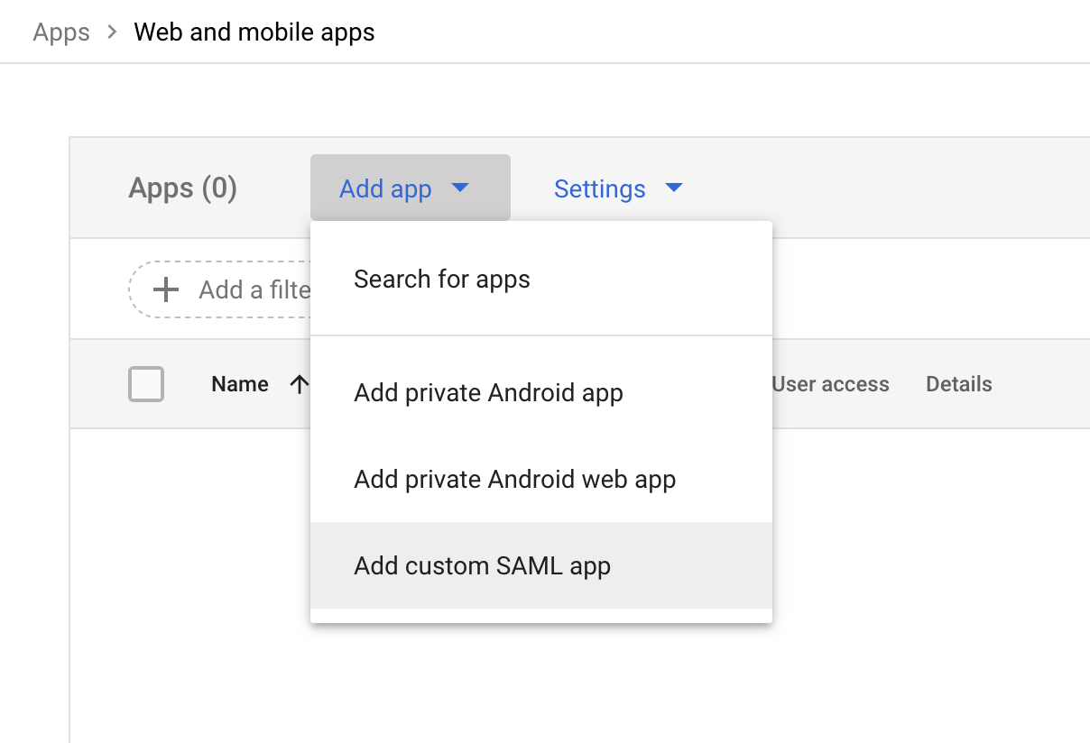 Add Saml App
