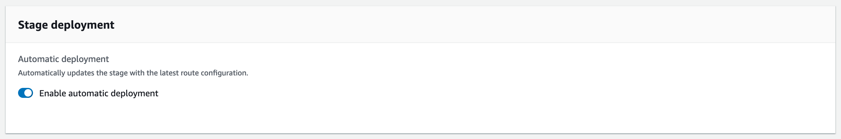 API Gateway Stage Deployment