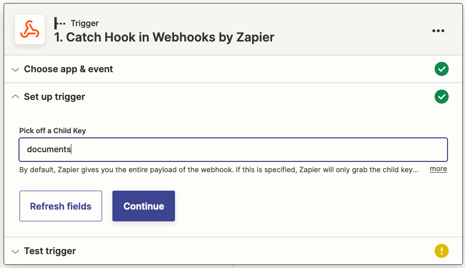 Zapier Webhook Trigger